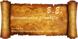 Bornemissza Elemér névjegykártya